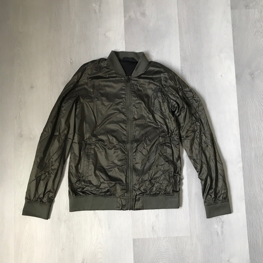 THE NORTH FACE GREEN SATIN BOMBER JACKET WOMENS SMALL